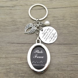 simdes Bridal Wedding Memorial Bouquet Charm Wedding Bouquet Charm for Wedding Memory Photo Frame Memorial Keychain (Onweddingday-Oval)