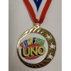 UNO card game gold color medal award winner, with your