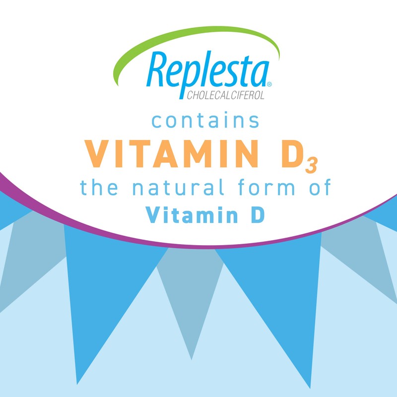 Replesta 50,000 IU Vitamin D3 Cholecalciferol, for Vitamin D Deficiency,