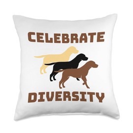 Funny Chocolate Lab Yellow Lab Black Lab Dog Lover Throw Pillow