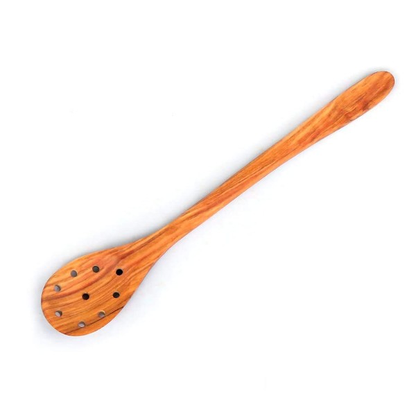 [arteinolivo] Olive Wood Slotted Spoon