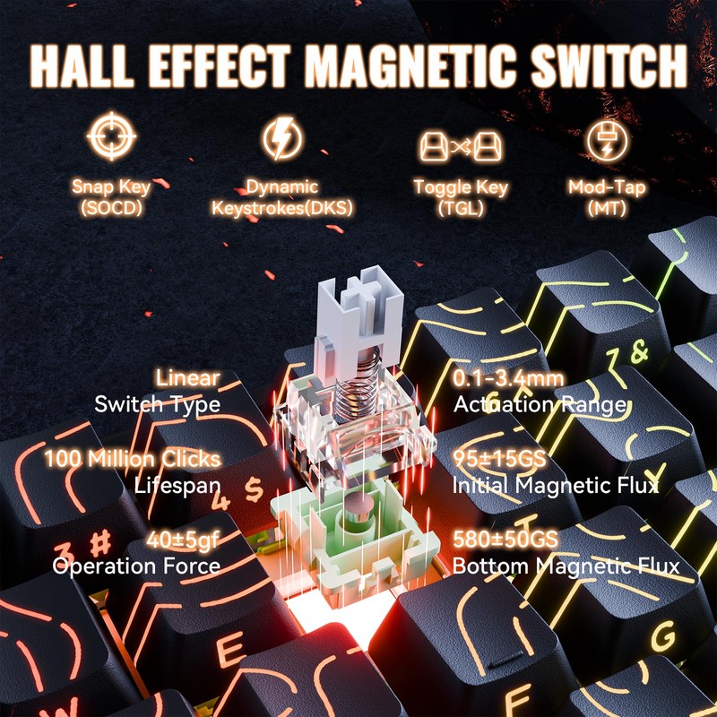 ATTACK SHARK X68MAX HE Wired Rapid Trigger Mechanical Creamy TKL