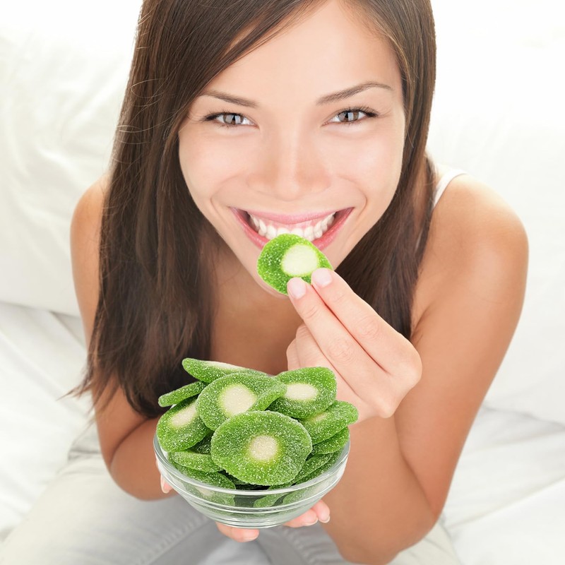 Fruidles Sour Kiwi Slices, Soft Chewy Gummy Candy, Fat-Free (4.4