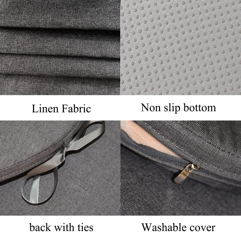 18x18 Inch Chair Cushions for Dining with Tie Washable Cover,Set