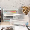 BTSKY Pack of 4 Stackable Transparent Pen Boxes, Office Supplies