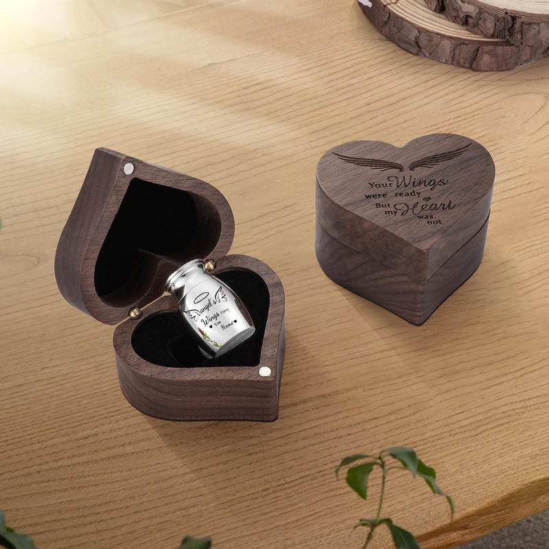 Dletay Small Keepsake Urns for Human Ashes Heart Shaped Box