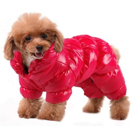 Puppy Pet Cat Vest Snowsuit Coat for Small Dogs, Waterproof Dog Jumpsuit Puffer, Soft Warm Fleece Lined Pet Apparel Clothing