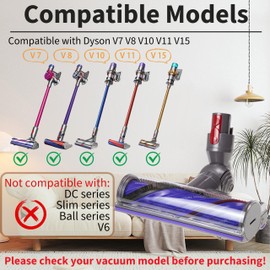 Wingsflying Upgrade Anti-Tangle Replacement Vacuum Head Compatible with Dyson V8 V10 V11 V15 Cordless Vacuum Cleaners, Direct Drive Cleaner Brush Head Suitable for Carpets, Rugs, Hardwood Floor