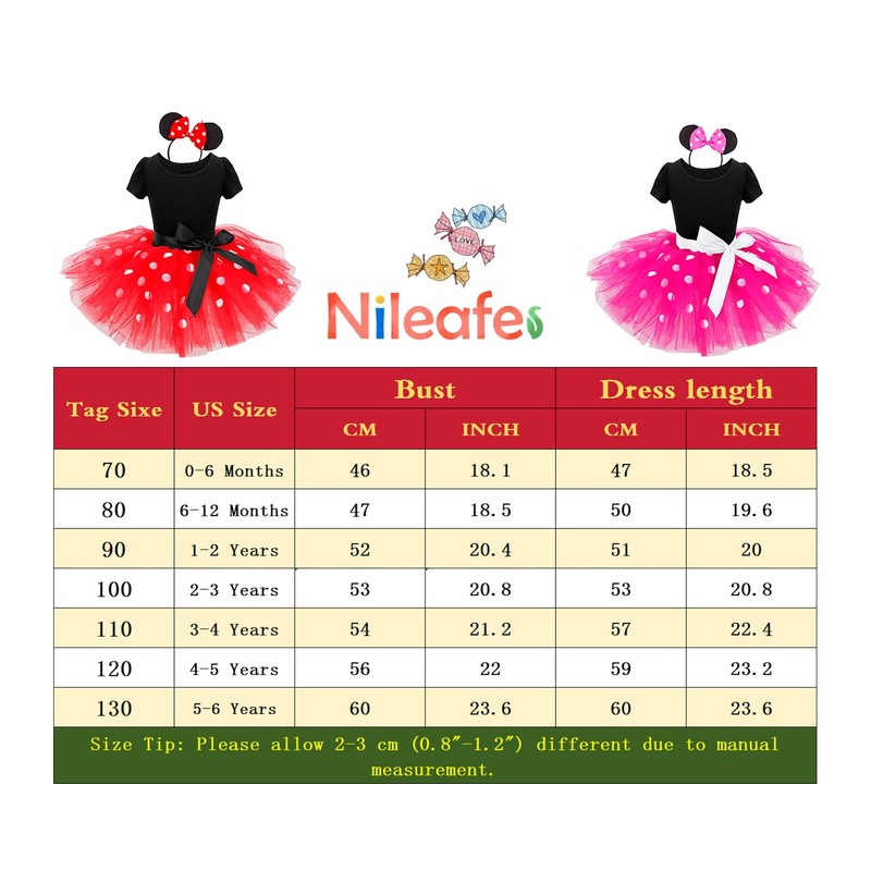 Nileafes - Disfraz de mini mouse de princesa para niñas