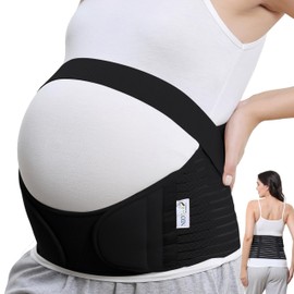 NeoTech Care Pregnancy Belly Band Maternity Belt, Back/Abdomen/Waist/Pelvis Support (Size L, Black Color)