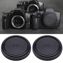 eMagTech 4Pcs Camera Front Body Cap Protected Against Dust and Damage Compatible with Vintage Canon FD A-1 AE-1 AV-1 at-1 Compatible with FD-EOS Black