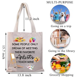 PLITI Art Teacher Tote Bag Some People Dream Of Meeting Their Favorite Artists I Teach Mine For Art Lover Gift Painter Gift (I Teach Artist TGU)