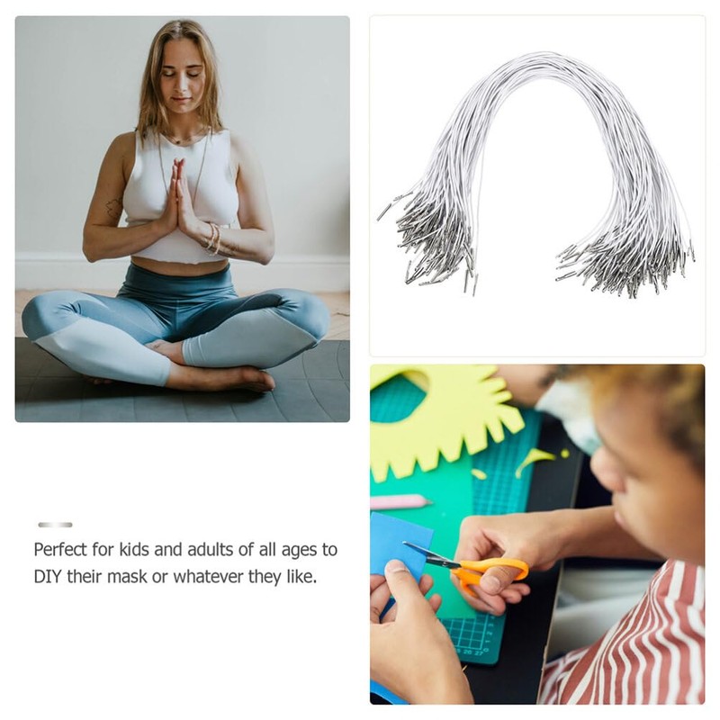 Operitacx 50 Pack Elastic String for Masks, Elastic Barbed Cord