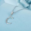 925 Sterling Silver Charm Pendant A to Z Clear CZ