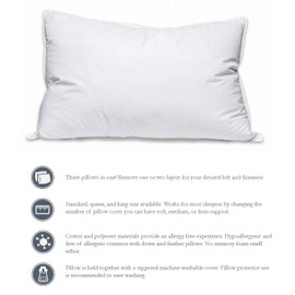 Adjustable Loft Bed Pillow - Three Pillows in One for Best Sleeping Position Possible - Back, Side, and Stomach Sleepers - High, Medium, Low Loft - 100% Cotton and Hypoallergenic Polyester Fill