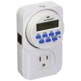 Autopilot TM01715 7-Day Grounded Digital Programmable Timer, 1725W, 15A, 1 Minute On/Off, 8 On/Off Cycles
