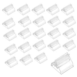 24 PCS Acrylic Name Card Stands Clear Name Card Stands, riangle Playing Card Holders, Small Card Clips, Display Stand,Game Piece Holders Board for Cards, Photos, Memos, Pictures Display﻿ (Transparent)