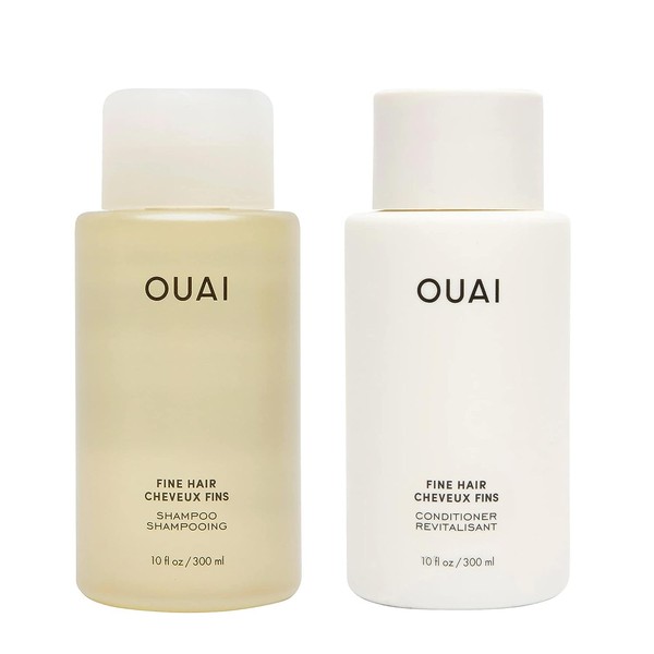 OUAI Fine Shampoo and Conditioner Set - Sulfate Free Shampoo