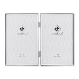 Lawrence Frames Hinged Double Simply Metal Picture Frame, 4 by 6-Inch, Silver