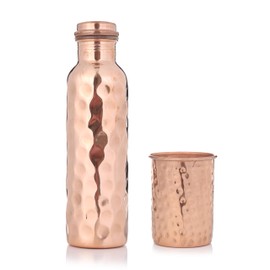 Pure Copper Water Bottle - Versatile and Travel Friendly – Ayurvedic Drinking Bottle for Women & Men – Wide Mouth Design