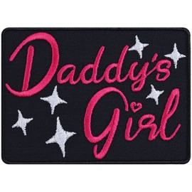 Daddy's Girl Patch Dad and Daughter Girl Patch for Jeans Lady Biker Iron-On / Appliqué / Iron-On Patch for All Fabrics 90 x 65 mm