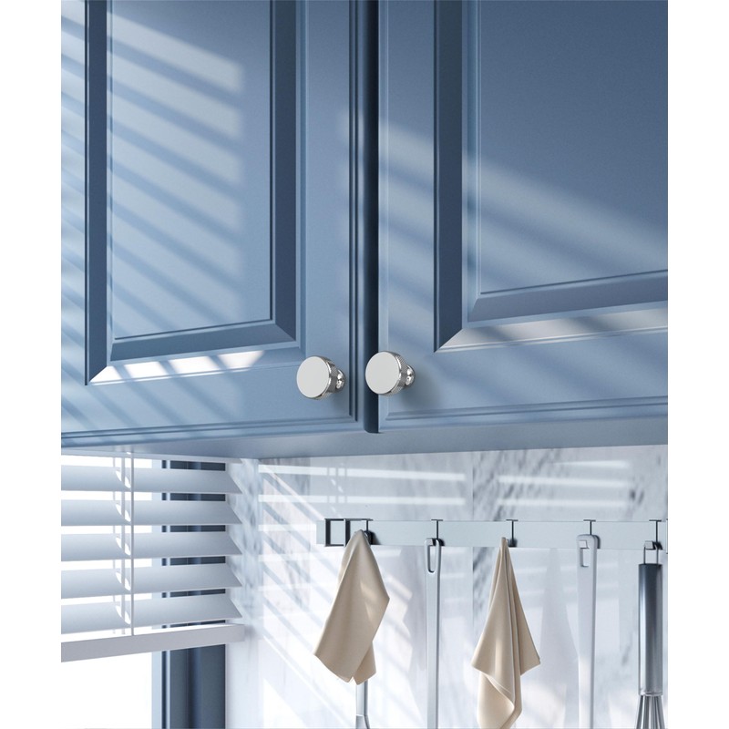 Coinkoly 10 Pack Polished Chrome Cabinet Knobs Single Hole Knurled