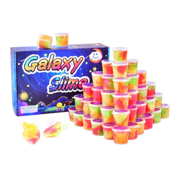 48 Pack Galaxy Slime kit,Mini Party Favor for Girls and Boys, Best Gift for Kids, Non-Sticky, School Toy Stress & Anxiety Relief, Super Soft Sludge Colorful Toy