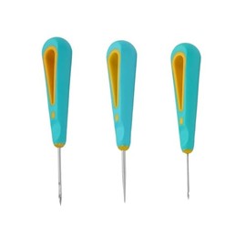 3 Pcs Blue Punch Needle Wick for Candle Making, Round Hole Candle Punch Wicking Needle Tools, Punch Needle Candle Wick Tool for Silicone Molds Making, Candle Making Kits