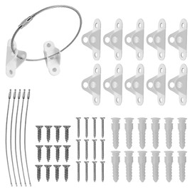 Link Stopper, Wire Type, Firmly Fixed, Furniture Fall Prevention, Earthquakeproof Hardware, Load Capacity 440.1 lbs (200 kg), White, Set of 6