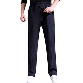 Zoulee Men's Casual Cotton Jogger Sweatpants Zipper Front Pants Black M