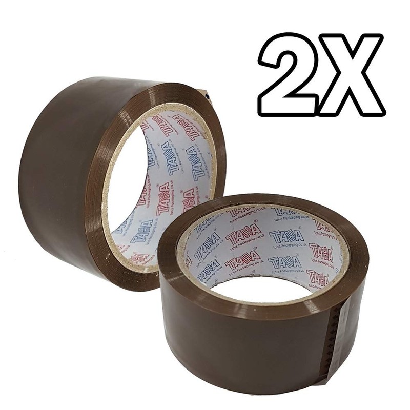 TAHA 2X Rolls Of Strong Brown 48mm X 66M Parcel
