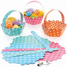 Baker Ross Spring Basket Kits - Pack of 8, Easter Basket Craft for Kids (FC631)