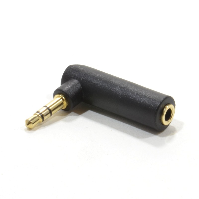 kenable 3.5mm Stereo Jack Socket to Male Right Angle Adapter