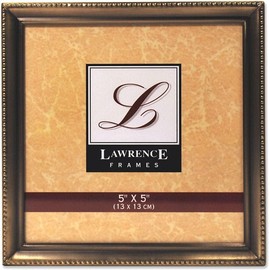 Lawrence Frames Bead Border Design, 5x5, Satin Gold
