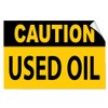 Caution Used Oil Hazard Waste Label Decal Sticker 10 Inches