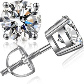 Earrings Diamond Studs Men Earrings Studs Sterling Silver Diamond Earrings Cubic Zirconia Earrings Mens Diamond Stud Earrings 7mm CZ Studs Earrings Men Silver Earrings Sterling Silver Earrings Stud