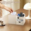 Nightstand Organizer with Tissue Holder,PU Leather Square Tissue Box Cover,Modern