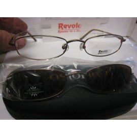 Revolution Eyewear NEW Revolution Eyeglass Frame W/ Magnet sun shade REV 563  PPEC 52-18-140 w/case