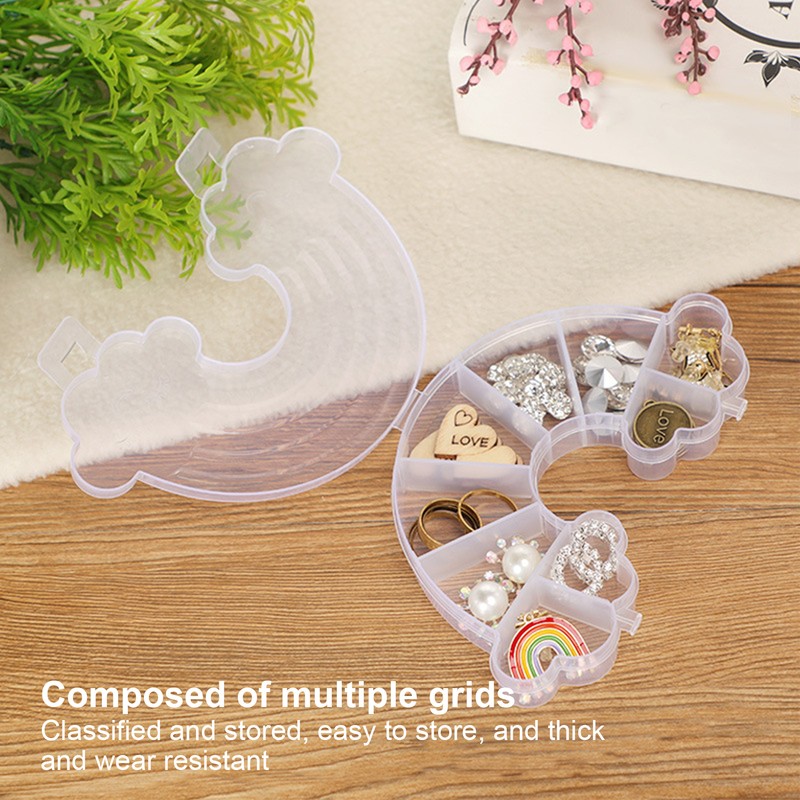 10Pcs Rainbow Shaped Transparent Storage Box Dust Proof Storage Box