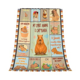 Gelasgo Capybara Blanket - Ultra Soft Flannel & Plush, Cute Capybara Gift for Adults, Kids | Cozy Warm Lightweight, All-Season Bedding for Sofa, Bed, Travel 100x130cm