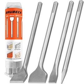 BAUBECK SDS Max Long Life Chisel Set for Concrete and Masonry – 280 mm Long, Angled and Straight – Max Chisel Max Chisel Chisel