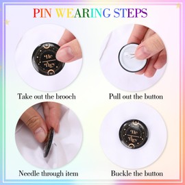 Hoteam 100 Pronoun Badges Pins Tarot Style Gender Identity Pins Pronouns Recognition Brooch "he/him,She/her,They/them" Badges for Shirts Clothes