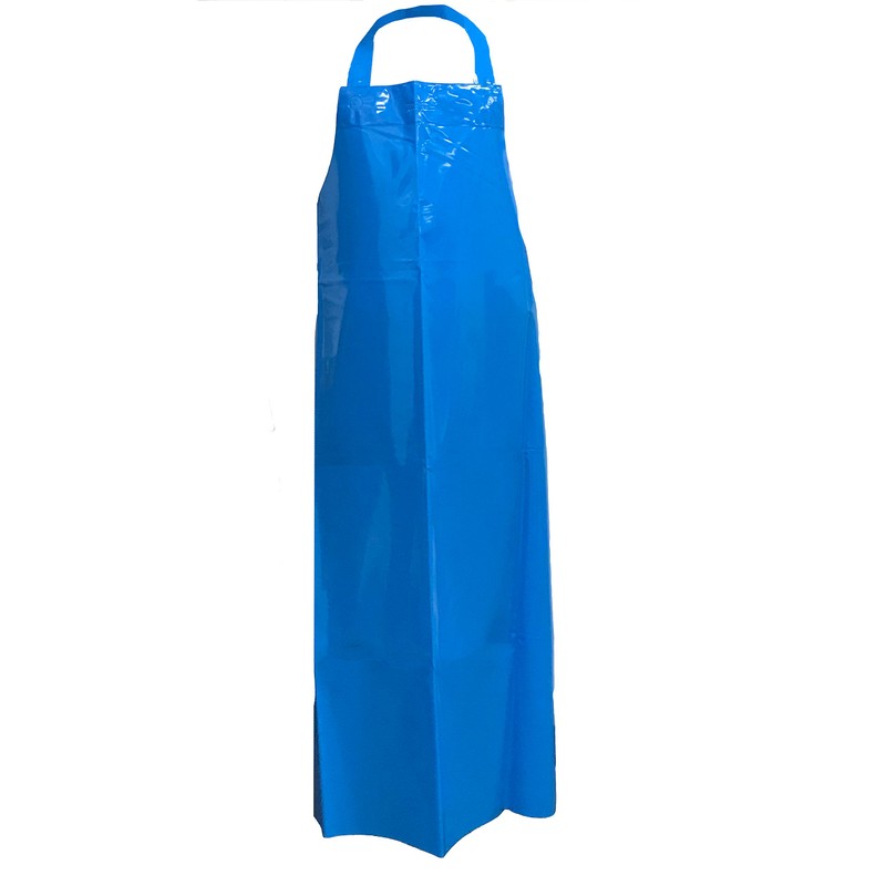 KLEEN HANDLER Blue Waterproof TPU Bib Apron with Adjustable Neck,