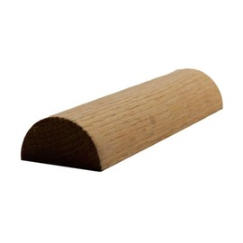 EWHR12 Half Round 1-3/8" Wide x 11/16" Moulding Trim. Unfinished, Red Oak, 94"