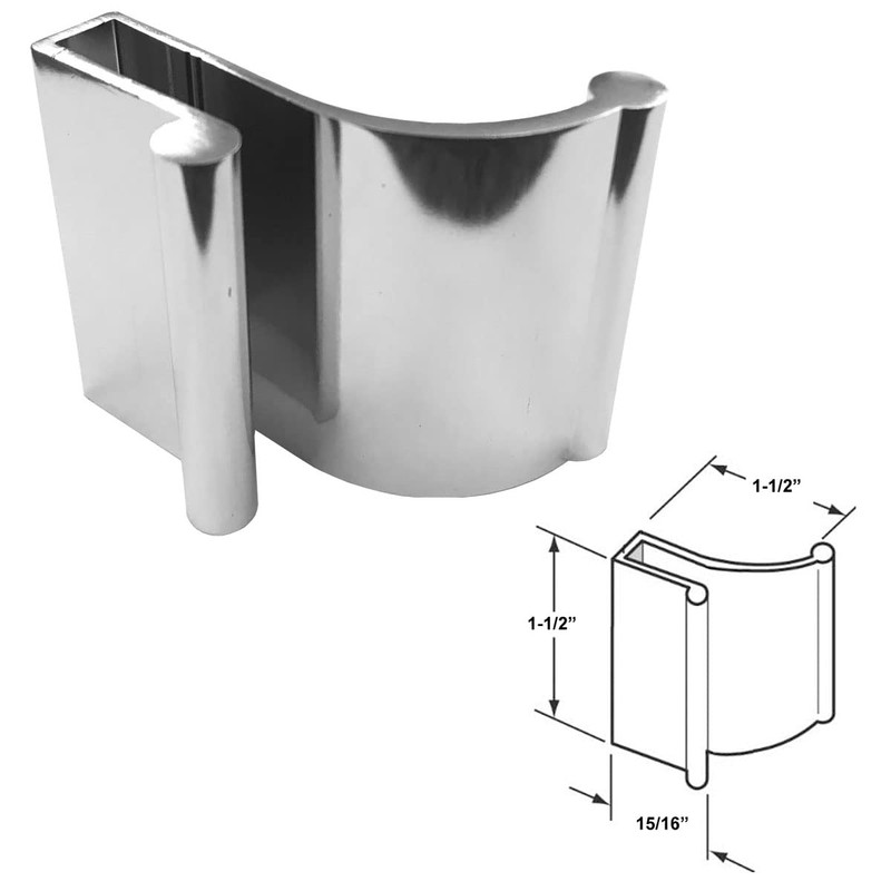 Gordon Glass 1-1/2" Brite Chrome Frameless Shower Door Slip-On Finger