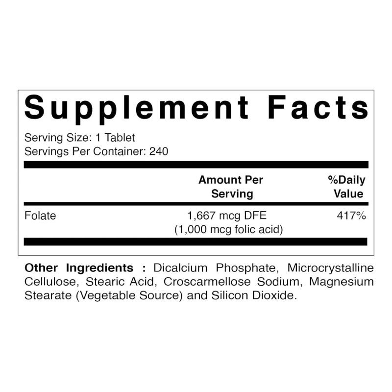 🌸💊 Vitamatic Ácido Fólico 1000 mcg | 240 Tabletas |