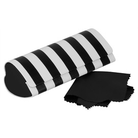 Noble Pack Heart Shape Protective Eyeglass Case Holder – Cute Glasses Case with Magnetic Closure for Eyeglasses and Sunglasses – Comes with a Matching Microfiber Cloth (Black)