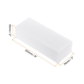 Rebower 203 x 76 x 50mm HDPE Plastic Sheet, High Density Polyethylene Sheet Cutting Board White Solid Block, [for Marine, DIY, Home Floor]