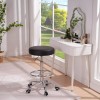 VECELO Round Rolling Stool with Footrest & Wheels Height Adjustable