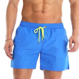 Lncropo Men's Swim Trunks Quick Dry Swim Shorts with Mesh Lining Swimwear Bathing Suits - Blue - 32